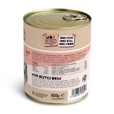 Thumbnail 5: Dogs'n Tiger Junior, Hundefutter, Grünschnabel, Hunde Nassfutter, Welpen Futter, Geflügel, Getreidefrei, Naturreis, Karotte & Zucchini, 6x 800g