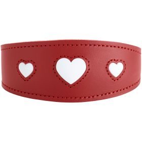 HUNTER Windhundhalsband Love XS-S (37), rot/schwarz