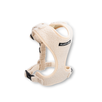 Fluffy Dog Hundegeschirr „Teddy“ – weich, vegan & atmungsaktiv mit D-Ring und verstellbarem Sitz