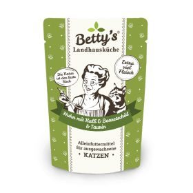 Betty's Landhausküche Katzennassfutter Huhn & Kalb mit Borretschöl 12x 100g im Frischebeutel