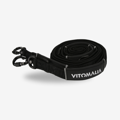 Vitomalia Reflektierende 3-fach verstellbare Hundeleine Anthrazit - 2,2m 2cm