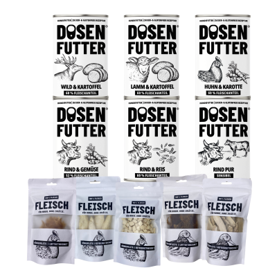 SCHNAUZE & CO. Probierbox S Dosenfutter® 6x 400 g + 5x 100 % FLEISCH
