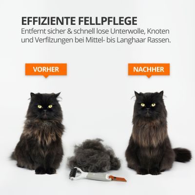 Thumbnail 8: SCHLITZOHR Unterfellbürste Cookie für Langhaar Katzen & Hunde M-L (9.2 cm)