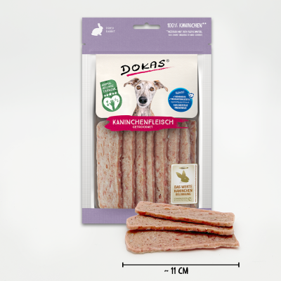 Thumbnail 7: Dokas Kaninchenfleisch getrocknet für Hunde 12x 70g Multipack