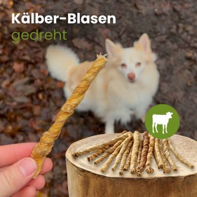 Thumbnail 3: kauartikel.com Kälber-Blasen, gedreht - Hunde-Kauartikel - Hunde-Snack - Kausnack - Kälber-Leckerli (Rind)