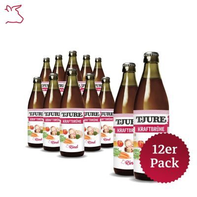 Thumbnail 12: TJURE TJURE Hundesmoothie - Kraftbrühe Rind - 320 ml Flasche 12er Pack
