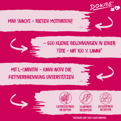 Thumbnail 3: Dokas Minis Lammfleisch Trainigsleckerlis für Hunde 9x 70g Multipack