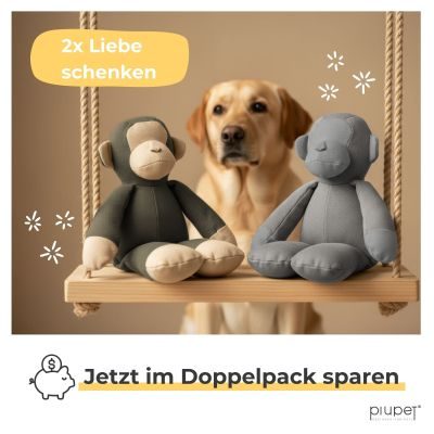 Thumbnail 3: PIUPET Hundespielzeug Affe XXL mit Quietscher | Robustes, langlebiges & reißfestes Baumwollspielzeug für Hunde | Waschbar & ideal für alle Hunde
