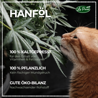Thumbnail 7: LaPura PetVet - LaPura Hanföl für Hunde & Katzen – natürliches Ergänzungsfuttermittel – für Haut, Fell & allgemeines Wohlbefinden – Omega-Fettsäuren - BARF-Zusatz