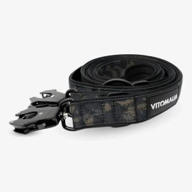 Vitomalia Taktische verstellbare Hundeleine mit Froschkarabiner aus Hartaluminum Camouflage
