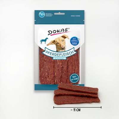Thumbnail 6: Dokas Pferdefleisch getrocknet Pferd Leckerli für Hunde 12x 60g Multipack