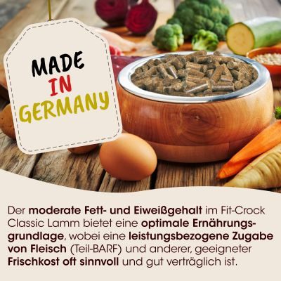 Thumbnail 6: Fit-CROCK® Active Lamm Maxi 3 kg – Kaltgepresstes Trockenfutter für aktive Hunde