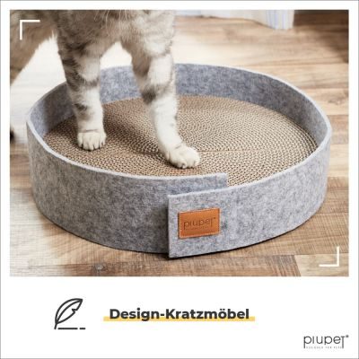 Thumbnail 1: PIUPET Katzen Kratzbrett I 38cm Durchmesser I | Kratzmatte Katze | Kratzbrett mit Filzumrandung