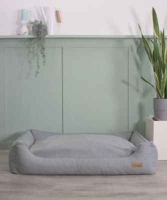 BUDDY. Hundezubehör Hundebett mit Rand - grau/blau - aus recycelten Materialien