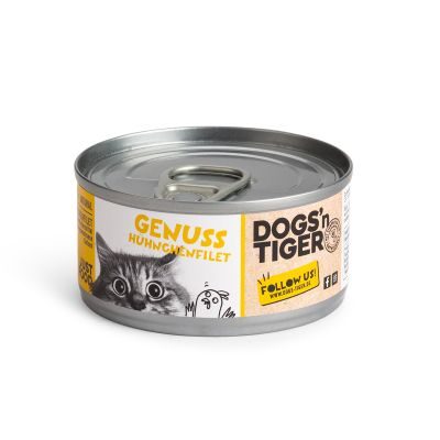 Thumbnail 3: Dogs'n Tiger Adult Premium Katzenfutter, Nassfutter, Getreidefrei, Genuss, Huhn, 24x 70g