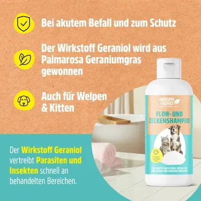 Thumbnail 7: Greenhero Floh- und Zeckenshampoo für Hunde und Katzen