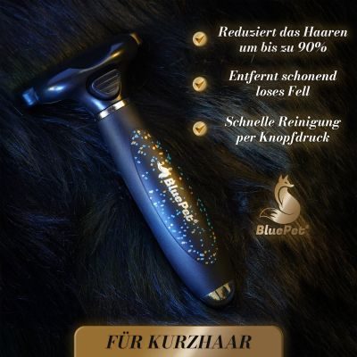 Thumbnail 6: BluePet Kurzhaar Unterfellbürste 2.0 - Deshedder, Unterwollbürste für Hunde & Katzen im Fellwechsel - Entfernen von Unterwolle, Filz & Knoten - Unterwollkamm