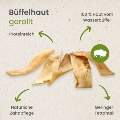 Thumbnail 6: kauartikel.com Büffel-Haut, gerollt - Hunde-Kauartikel - Hunde-Snack - Büffel-Kausnack - Leckerli vom Rind