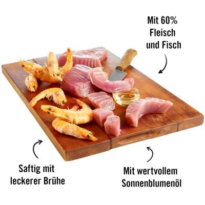 Thumbnail 3: Dogs'n Tiger Adult Premium Katzenfutter Naschkatze, Nassfutter, Getreidefrei, Thunfisch & Shrimps, 12x 70g