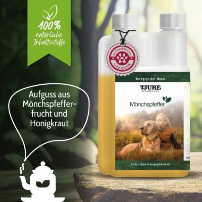 Thumbnail 2: TJURE TJURE - Mönchspfeffer Liquid - 500 ml | Hormonbalance für glückliche Hunde | bei Läufigkeit | Scheinträchtigkeit