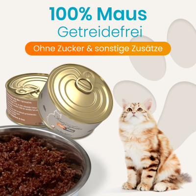 Thumbnail 6: Lucky-Kitty Probier die Maus: Katzenfutter Maus Pur (10x100g) + Napf GRATIS