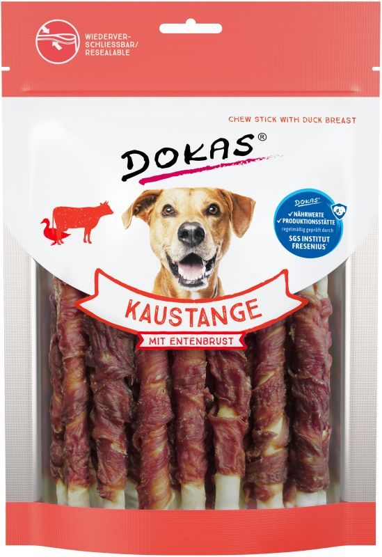 Dokas Kaustange mit Entenbrust Zahnpflege-Snacks für Hunde 9x 200g Multipack
