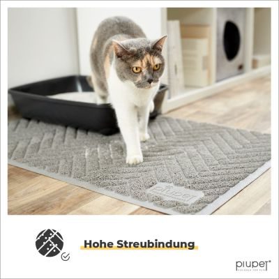 Thumbnail 3: PIUPET Katzenstreu Matte I Katzenmatte Katzenklo I Katzenklo Matte 90cm x 60cm I Katzentoilette Matte