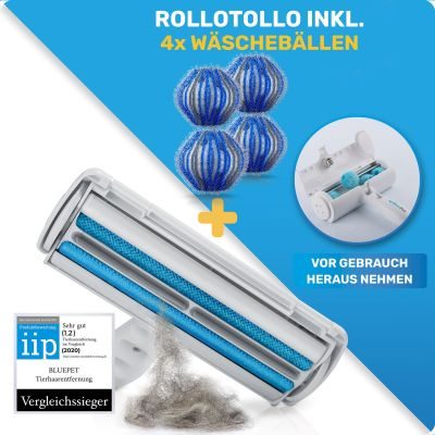 Thumbnail 6: BluePet Tierhaarentferner inkl Mini Fusselrolle I Wiederverwendbare Fusselbürste, Tierhaare, Katzenhaare, Hundehaare auf Polster entfernen I Wiederverwendbar