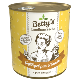 Betty's Landhausküche Geflügel PUR 800g x 6 Katze