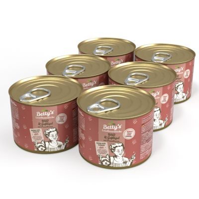 Thumbnail 1: Betty's Landhausküche Nassfutter für Hunde mit Wild & Geflügel 12x 200g
