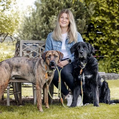 Thumbnail 2: Rudelkönig Hundeleine Emma 2,25m mit Leder, Elegante Führleine für große Hunde