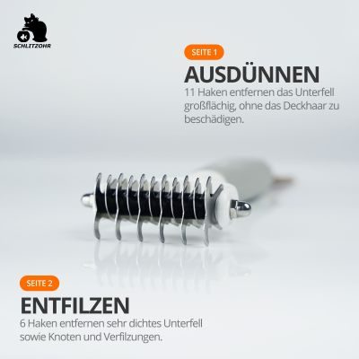 Thumbnail 1: SCHLITZOHR Unterfellbürste Cookie für Langhaar Katzen & Hunde M-L (9.2 cm)