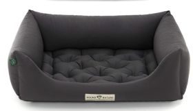 HOUND&NATURE SET: Hundebett ZERMATT M dunkelgrau + wasserfestem Baumwoll-Matratzenüberzug