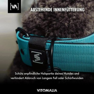 Thumbnail 5: Vitomalia Klassisches Hundehalsband mit abstehender Innenfütterung - Nero Schwarz