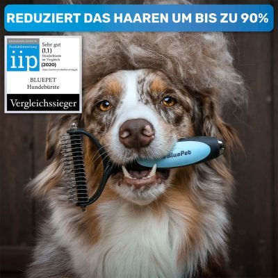 Thumbnail 11: BluePet Großes Filz- und Knotenfrei-Set (Entfilzer Rechshänder, Knotenmesser, UnterwollHarke und Fellspray) - löst Verfilzungen, Knötchen und Unterwolle aus dem Fell (Langhaar)