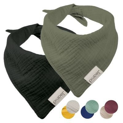 Thumbnail 1: PIUPET Hundehalstuch I 2er Set Hundehalstücher I Hundebekleidung & Zubehör I 58x40x40cm I Schwarz / Grün (S)
