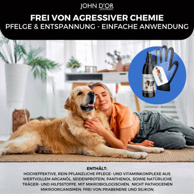 Thumbnail 5: John D‘or Leichte Kämmbarkeit, Entfilzung & biologische Geruchsneutralisierung für gesundes Fell, mit Arganöl & Vitaminkomplex