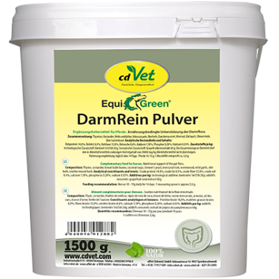 cdVet EquiGreen DarmRein Pulver 1,5 kg – zur Förderung einer gesunden Darmflora bei Pferden