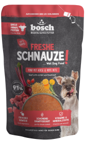 bosch Tiernahrung Freshe Schnauze Rind&Hirse – proteinreiches Nassfutter – 250g