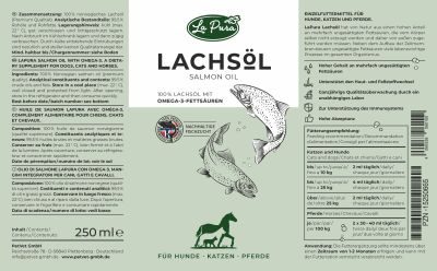 Thumbnail 6: LaPura PetVet - LaPura Lachsöl für Hunde, Katzen und Pferde - Nahrungsergänzung - Futterergänzung - BARF-Zusatz
