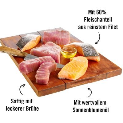 Thumbnail 4: Dogs'n Tiger Adult Premium Katzenfutter, Meer, Nassfutter, Getreidefrei, Thunfisch & Lachs, 24x 70g
