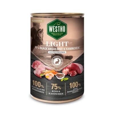 Thumbnail 3: WESTHO petfood Light mit 75 % Black Angus Rind & Kaninchen 6x400g