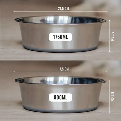 Thumbnail 3: Rudelkönig Edelstahlnapf 2x 900ml Napfset Hundenapf, Futternapf rutschfest