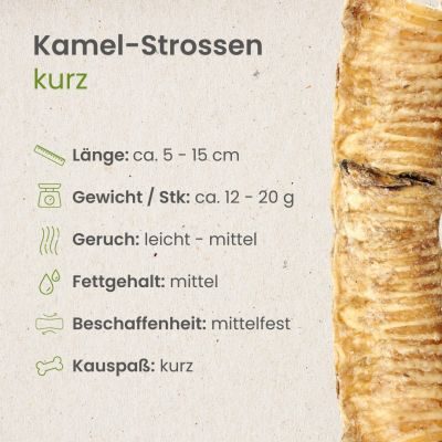Thumbnail 3: kauartikel.com Kamel-Strossen, kurz - hypoallergener Hunde-Kauartikel - Hunde-Snack - Kausnack - Leckerli