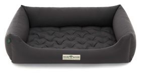 HOUND&NATURE SET: Hundebett ZERMATT XL dunkelgrau + wasserfestem Baumwoll-Matratzenüberzug