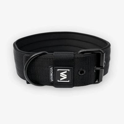 Vitomalia Klassisches Hundehalsband mit abstehender Innenfütterung - Nero Schwarz