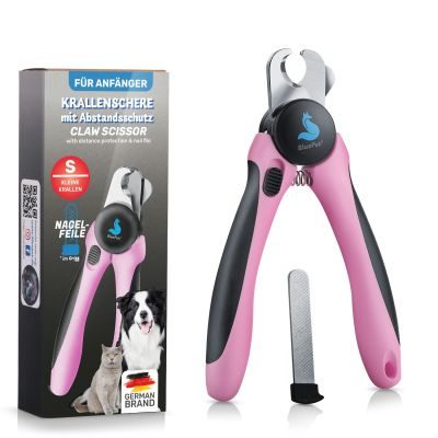 BluePet Krallenschere mit Schutzplatte für kleine & große Hunde & Katzen I Einsteigerfreundlich I Krallenzange auch für Anfänger