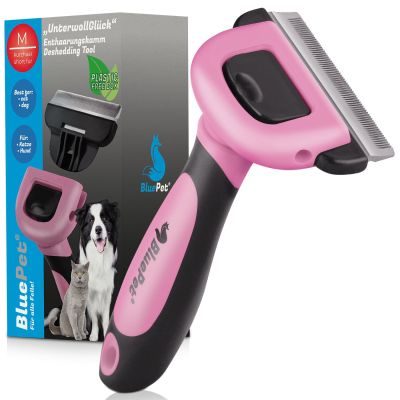BluePet Kurzhaar Unterfellbürste - Deshedder, Unterwollbürste für Hunde & Katzen im Fellwechsel - Entfernen von Unterwolle, Filz & Knoten - Unterwollkamm