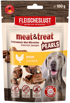 Thumbnail 2: Fleischeslust Fleischeslustmeat & treat Pearls Huhn 10 x 100 g