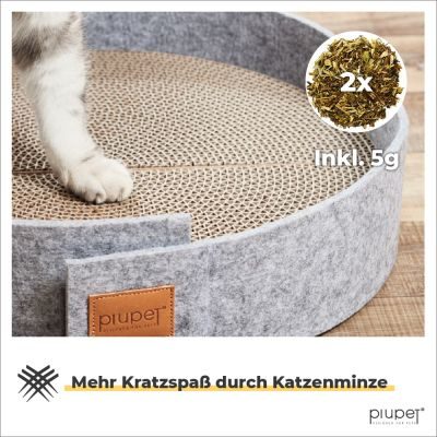 Thumbnail 8: PIUPET Katzen Kratzbrett I 38cm Durchmesser I | Kratzmatte Katze | Kratzbrett mit Filzumrandung